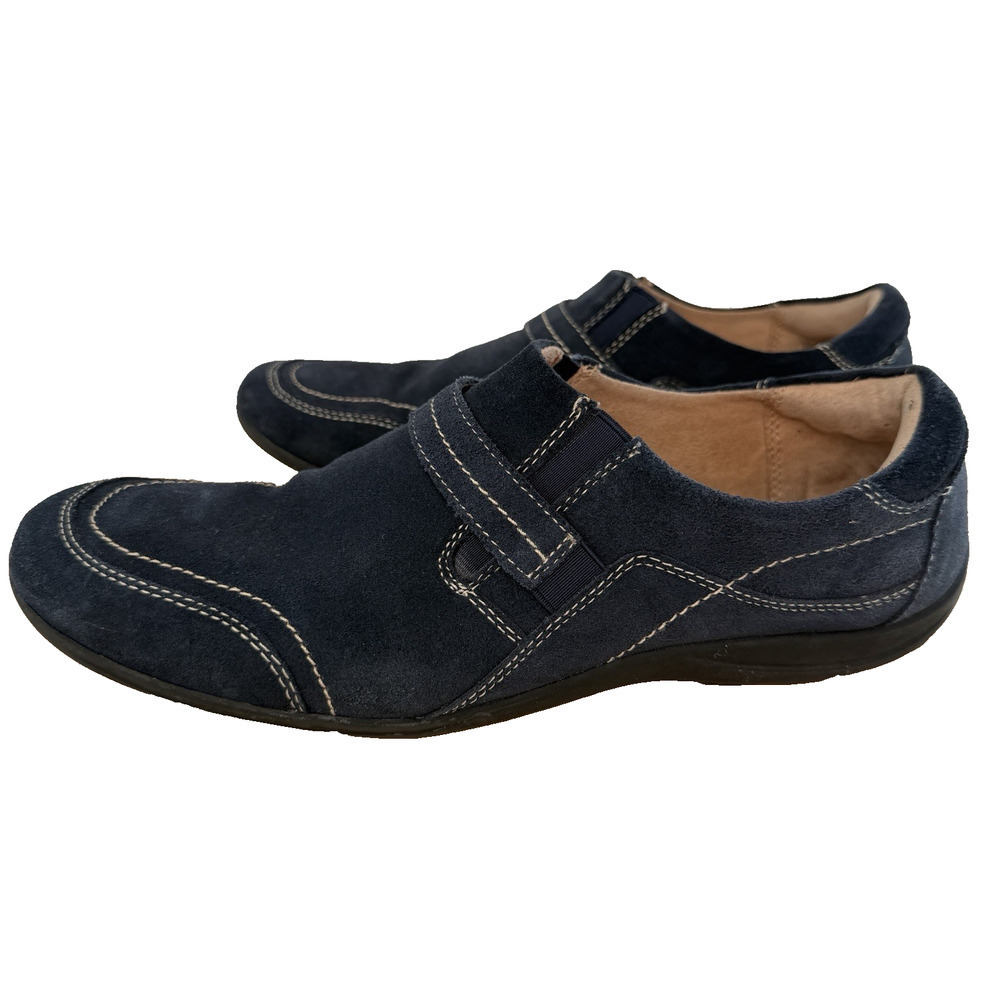 NATURALIZER Women's Fiore French Blue Suede Loafers Slip-On 11M Casual Comfort